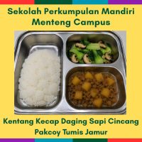 11 Aug Tue - Kentang Kecap Daging Sapi Cincang Pakcoy Tumis Jamur (MC)