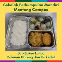 23 Jul Thu - Nasi Putih Sup Bakso Lohua Bakwan Goreng & Perkedel (MC)