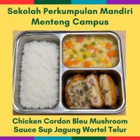 7 Sep Mon - Chicken Cordon Bleu Mushroom Sauce Sup Jagung Wortel Telur (MC)
