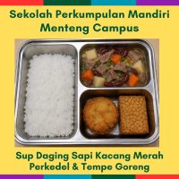 3 Sep Thu - Sup Daging Sapi Kacang Merah Perkedel & Tempe Goreng (MC)